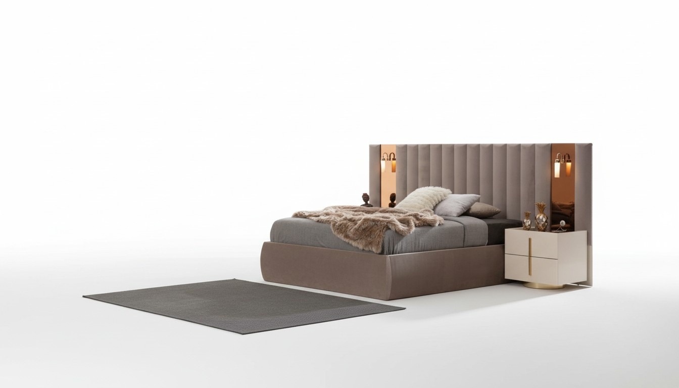 Stilvolles Schlafzimmer Set Designer Schminktisch Holz 2x Nachttische