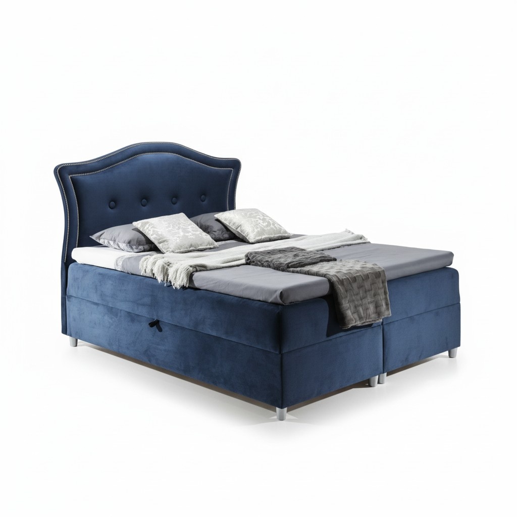 Stoff Boxspringbett Textil Design Doppel Hotel Modern Bett Schlafzimmer Betten
