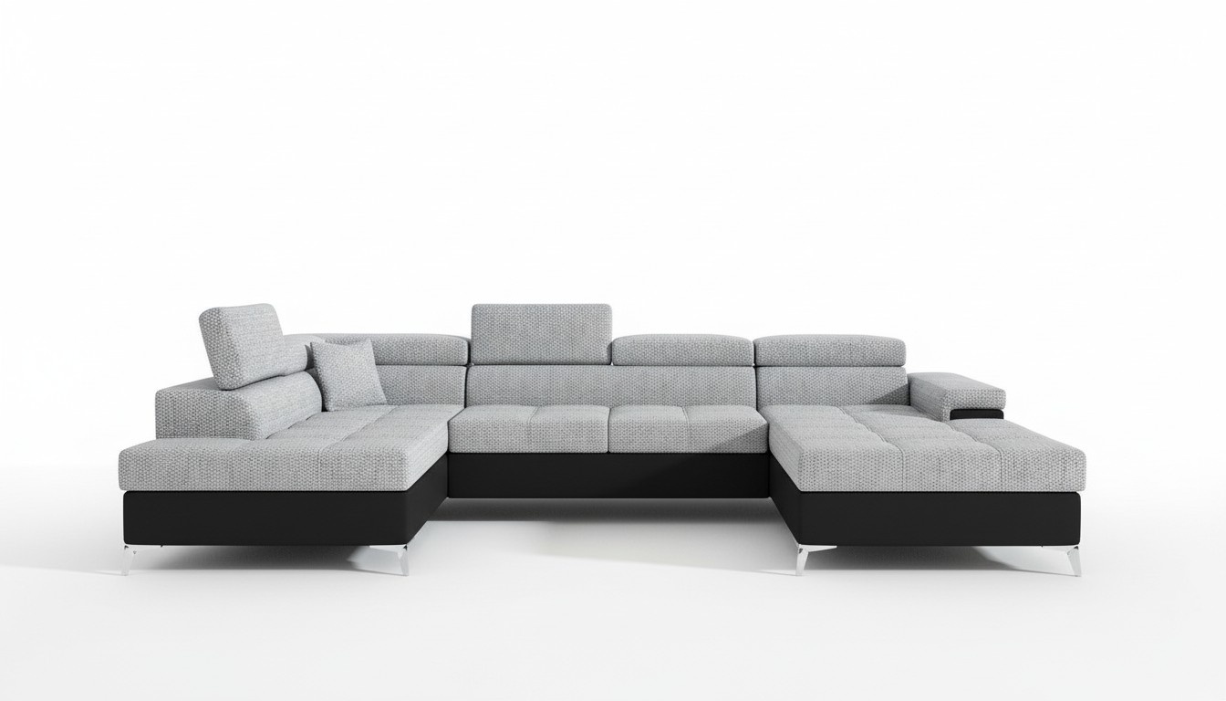 Stoff U-Form Couch Wohnlandschaft Ecksofa Garnitur Design Modern Sofa Modern Neu