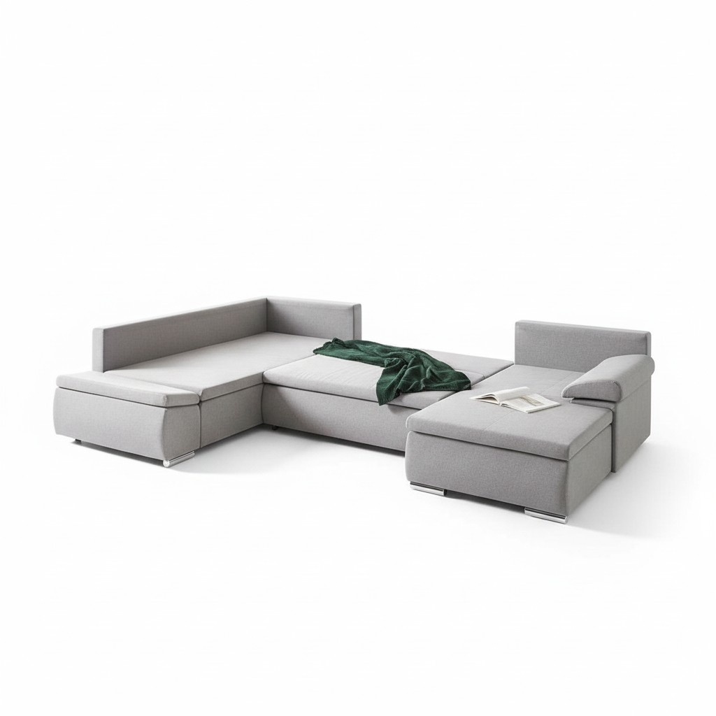 Stoff U-Form Couch Wohnlandschaft Ecksofa Garnitur Design Modern Sofa