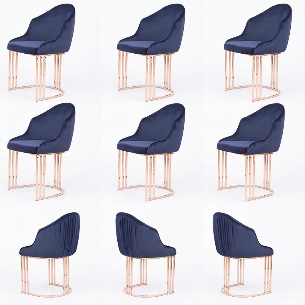Stühle Set Gruppe Garnitur 6x Gruppen Sessel Stuhl Polster Textil
