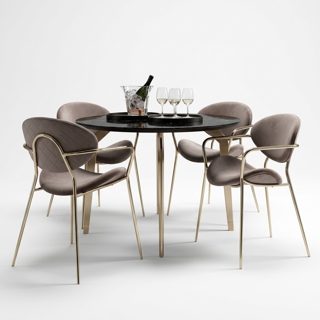 Stuhl Beige Design Wohnzimmer Esszimmer Holz Stühle Polster Lehnstuhl Möbel Neu