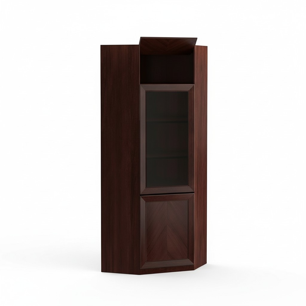 System Büro Möbel Eck Vitrine Aktenschrank Klassischer Holz Schrank Regal