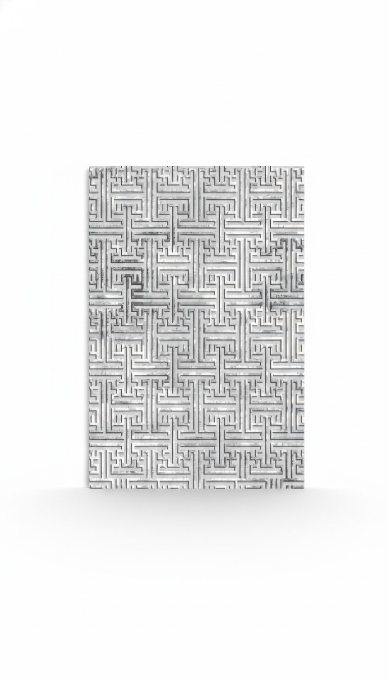 Teppich Bodenteppich Kurzflor Geometrisches Muster Flur Foyer Grau Teppiche