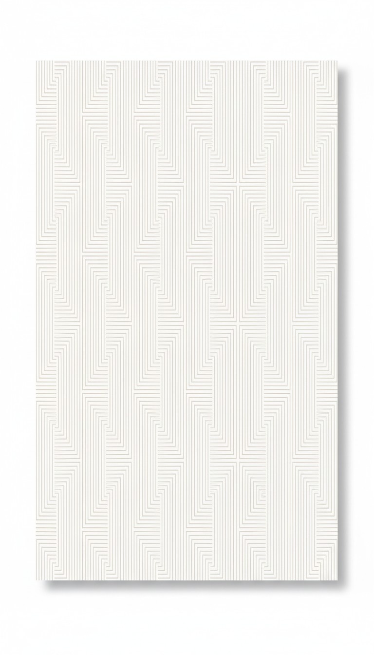 Teppich Kurzflor Klassisch Weiß Geometrisches Muster Einfarbig Unifarben