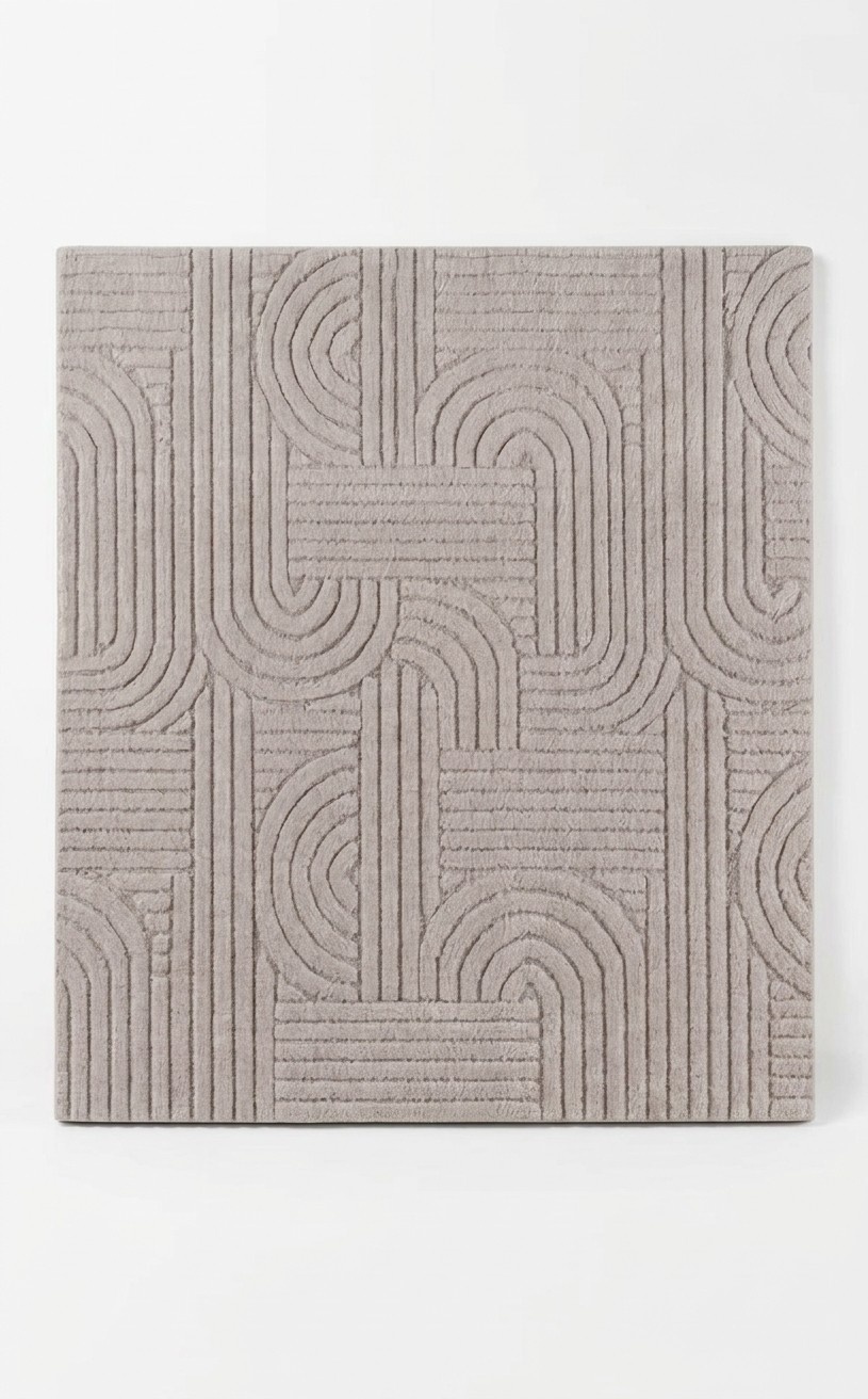 Teppich Wohnzimmer Abstraktes Geometrisches Muster Natur Creme Farbe
