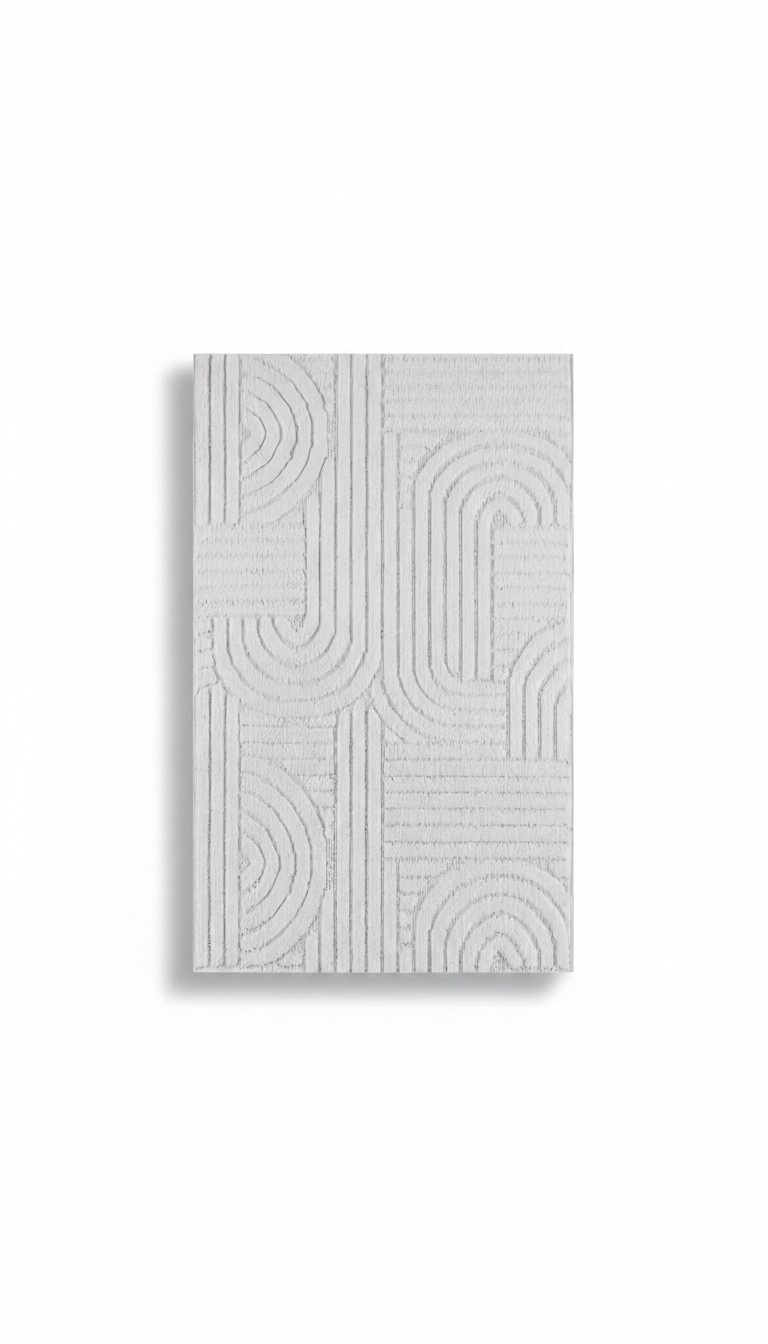 Teppich Wohnzimmerteppich Geometrisches Design Abstrakte Optik Weiß