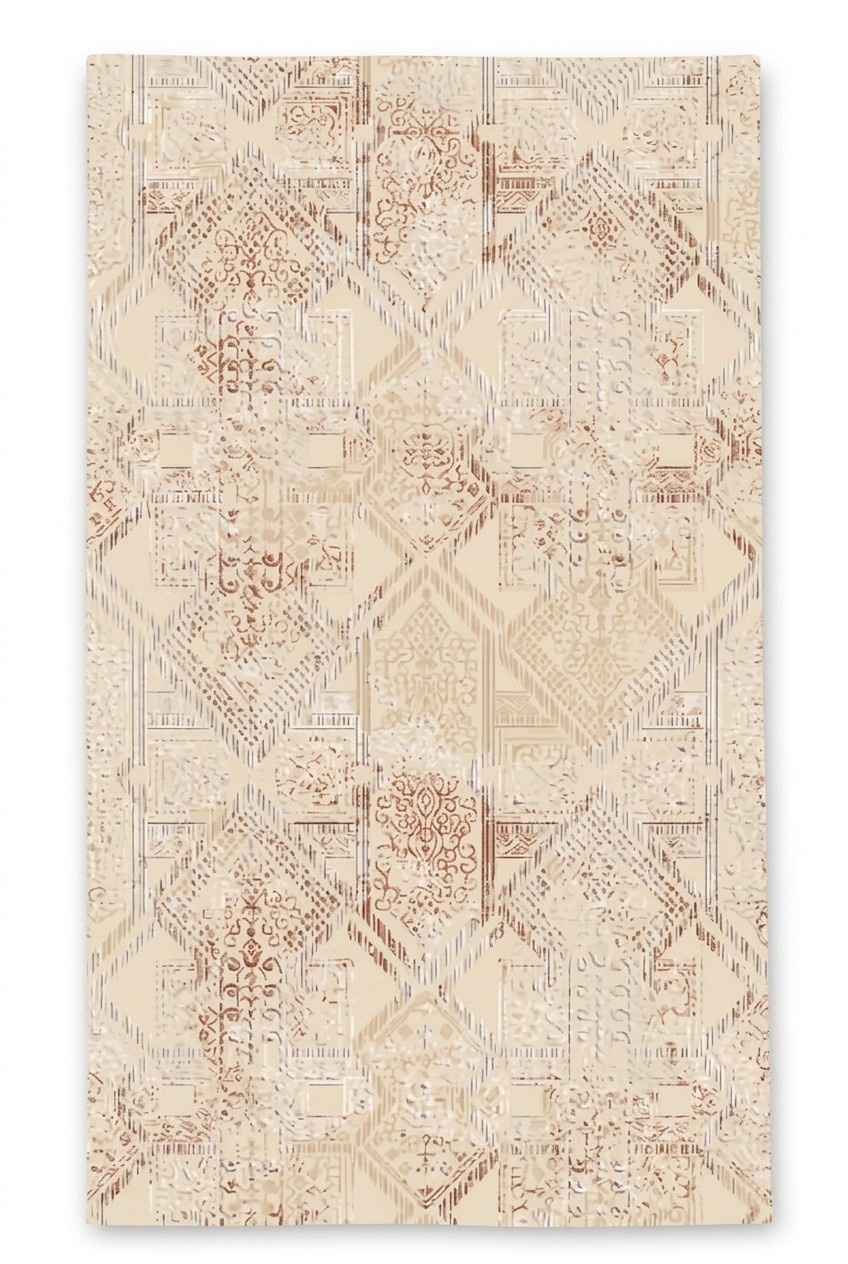 Teppich Wohnzimmerteppich Geometrisches Muster Gradient Braun Beige