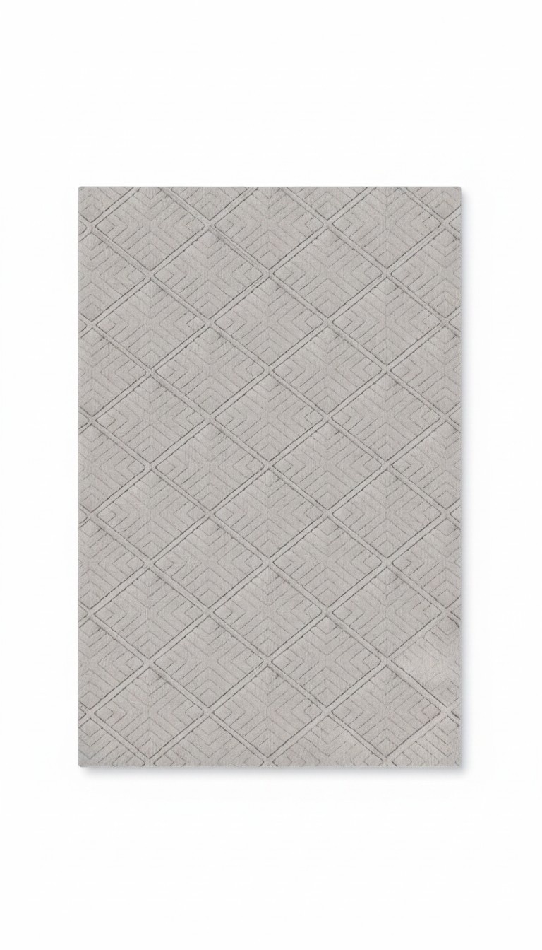 Teppich Wohnzimmerteppich Geometrisches Raute Melierte Muster Beige
