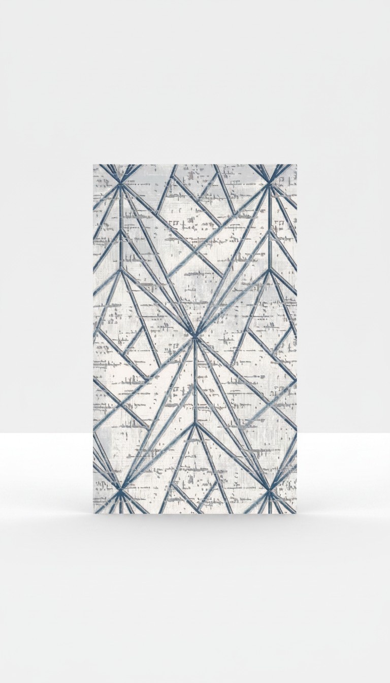 Teppich Wohnzimmerteppich Kurz Flor Geometrisches Abstrakt Muster Blau Teppiche