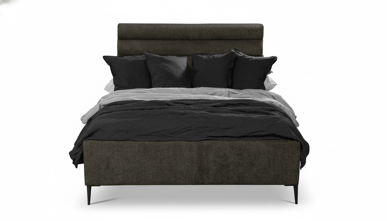 Textil Bett Grau Design Luxus Doppel Schlafzimmer Betten Doppelbett