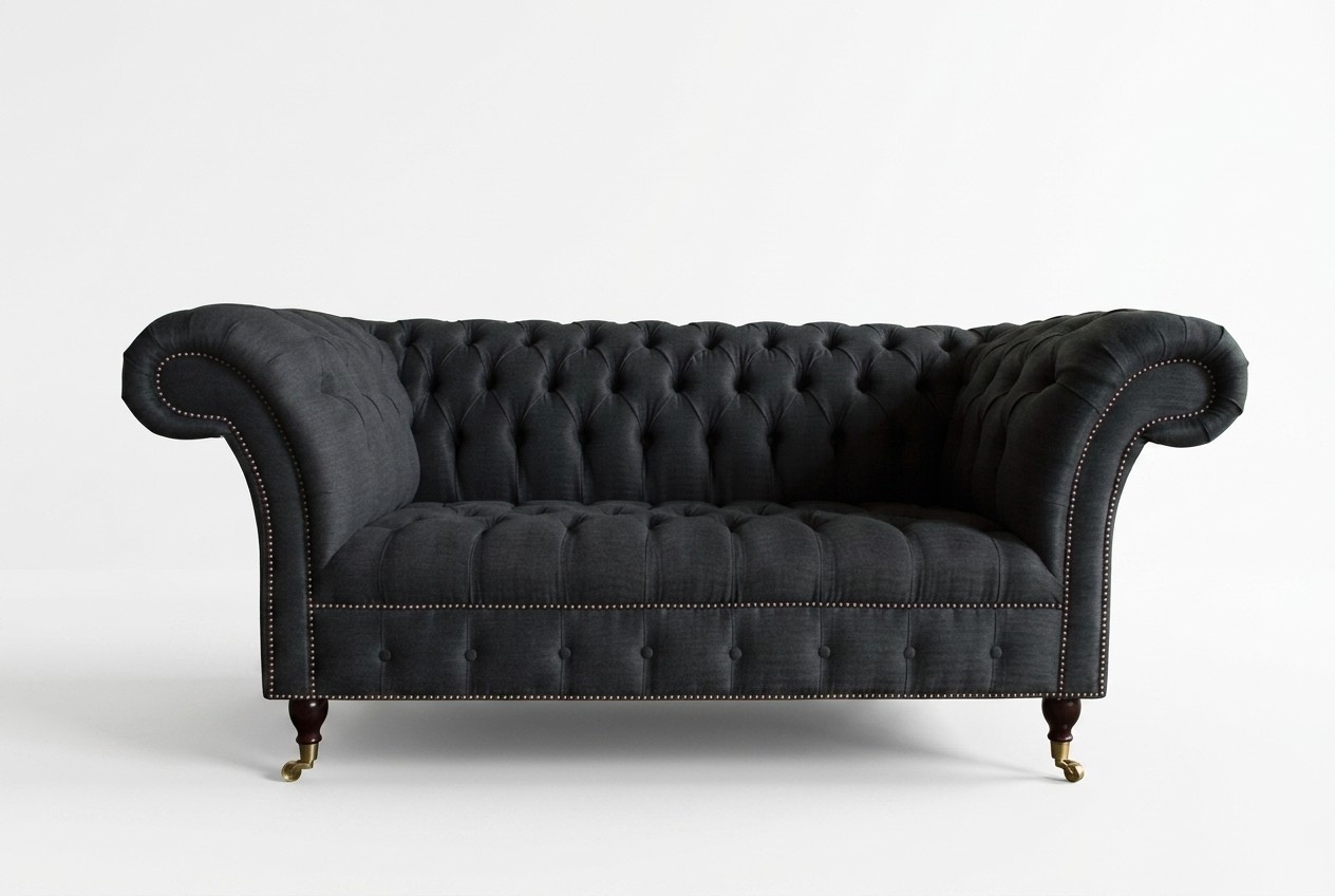 Textil Sofa Stoff Couch Chesterfield big sofas xxl Sitz Polster 185cm couchen