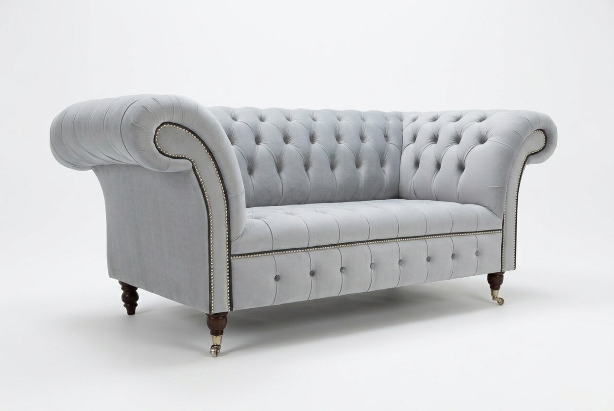 Textil Sofa Stoff Couch Chesterfield big sofas xxl couchen Sitz Polster 185cm