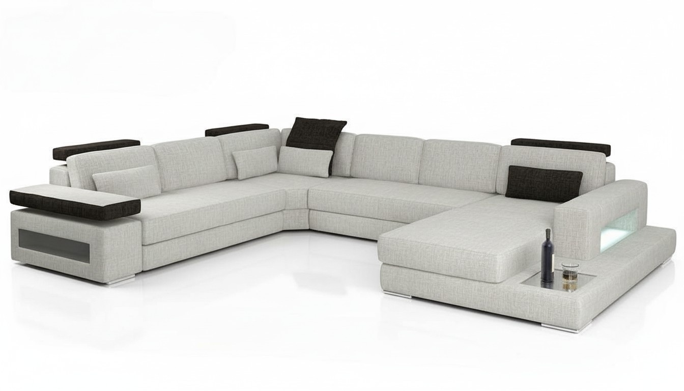 Textilsofa Couch Wohnlandschaft U-Form Design Modern Sofa Eck Sofas Design