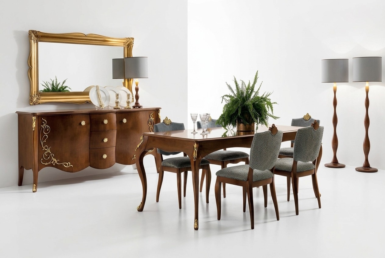 Tisch Echtes Holz Klassische Barock Antik Stil Esstisch