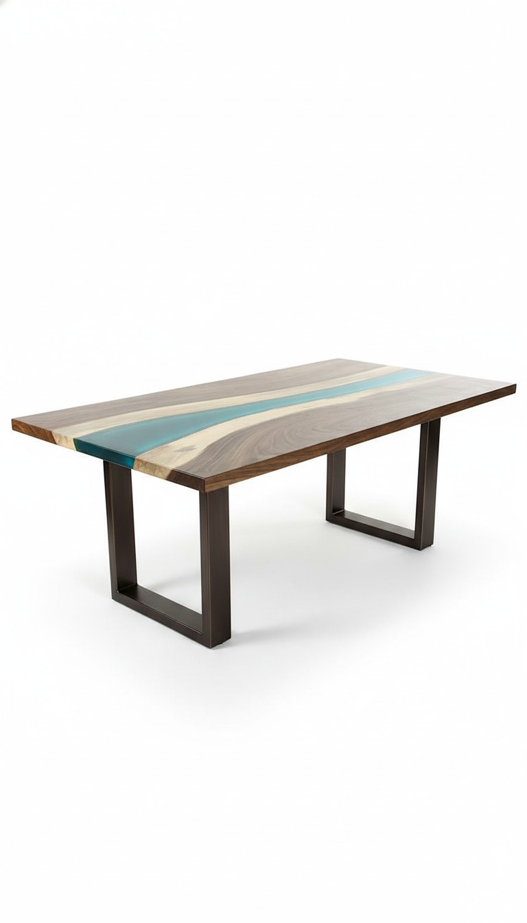 tisch esstisch tische epoxid harz epoxy echtes holz massive design möbel 240x100