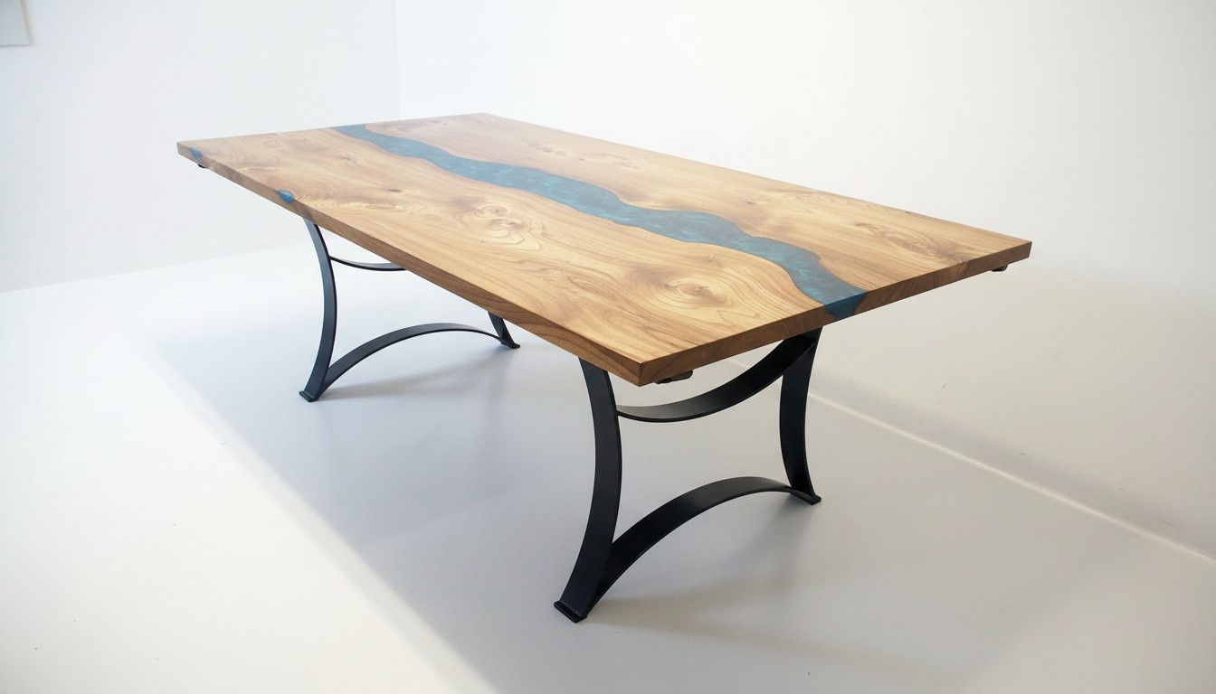 tisch esstisch tische harz epoxy massive design möbel 240x100 echtes holz epoxid