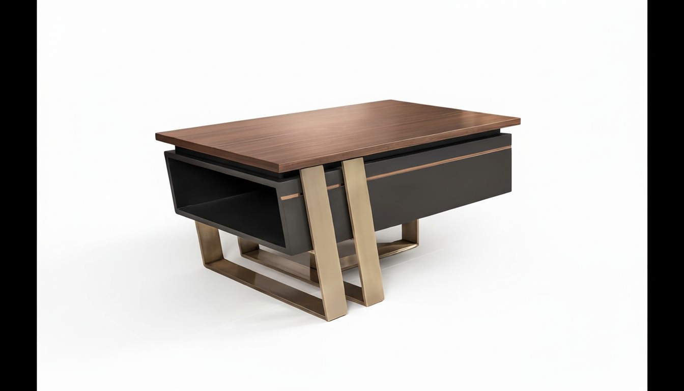 Tisch Holz Couchtisch Moderne Design Beige Tische Büro Braun Einrichtung Neu