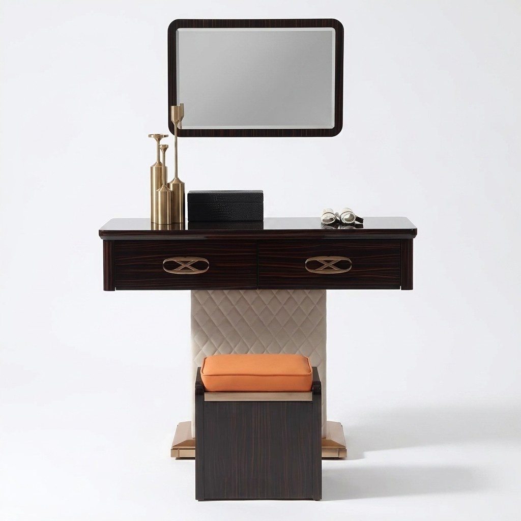 Tisch Klassische Konsole Spiegel Schminktisch Schlafzimmer Hocker Set