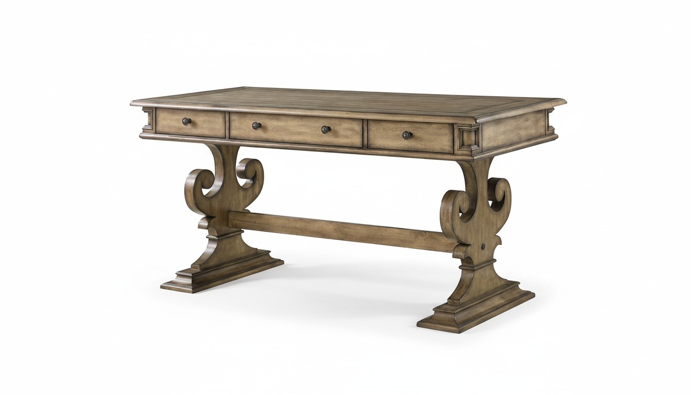 Tisch Schreibtisch Tisch Arbeitstisch Chef Büro Möbel CEO Braun Neu