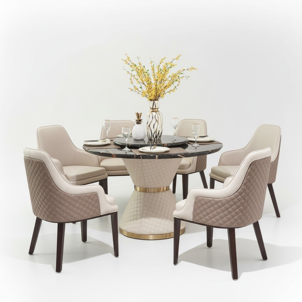 Modernes Esszimmer-Set aus Holz mit 6 Stühlen Sofort