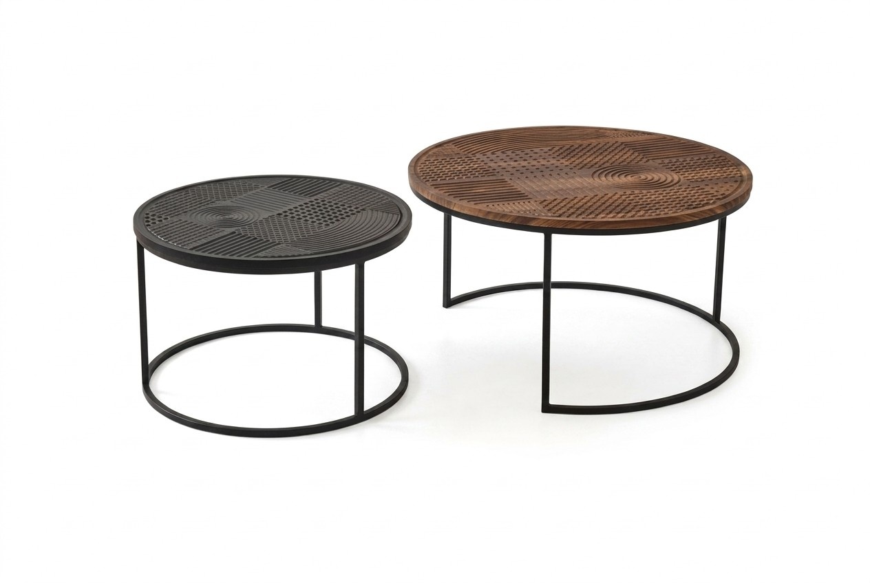 Tische Designer Luxus Beistelltisch Neu Couchtische Tisch 2 tlg. Braun