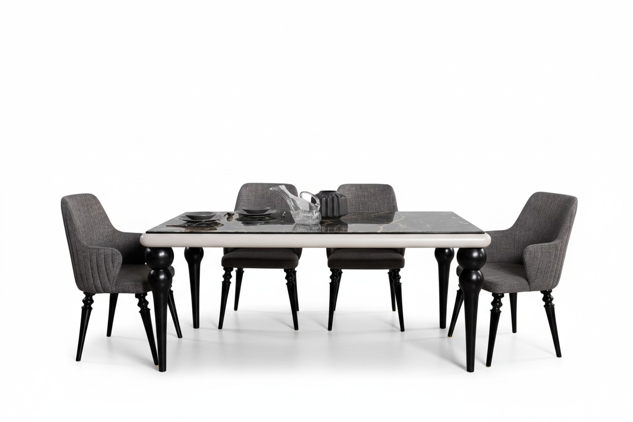 Tische Komplett Set Esstisch 4x Stühle Esszimmer Set Ess Gruppe Holz Tisch 5tlg