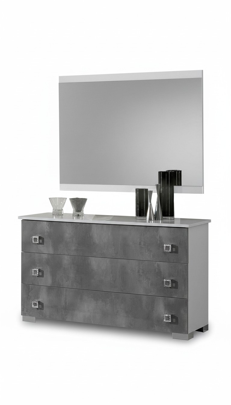 Tische Konsolen Tisch Side Board Schlaf Zimmer Holz Spiegel + Kommode