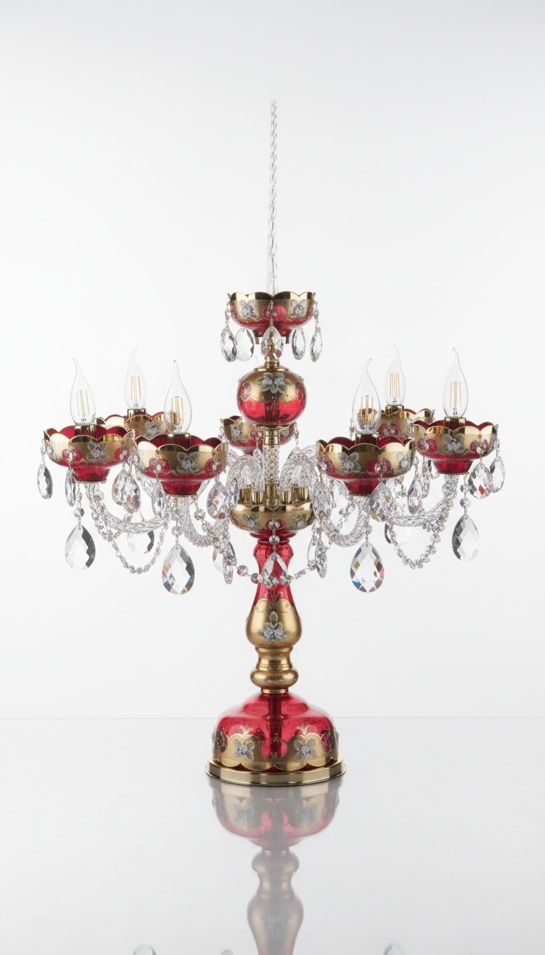 Tischleuchte Antik Stil Kronleuchte Tisch Lampe Kristall Lampen Leuchten