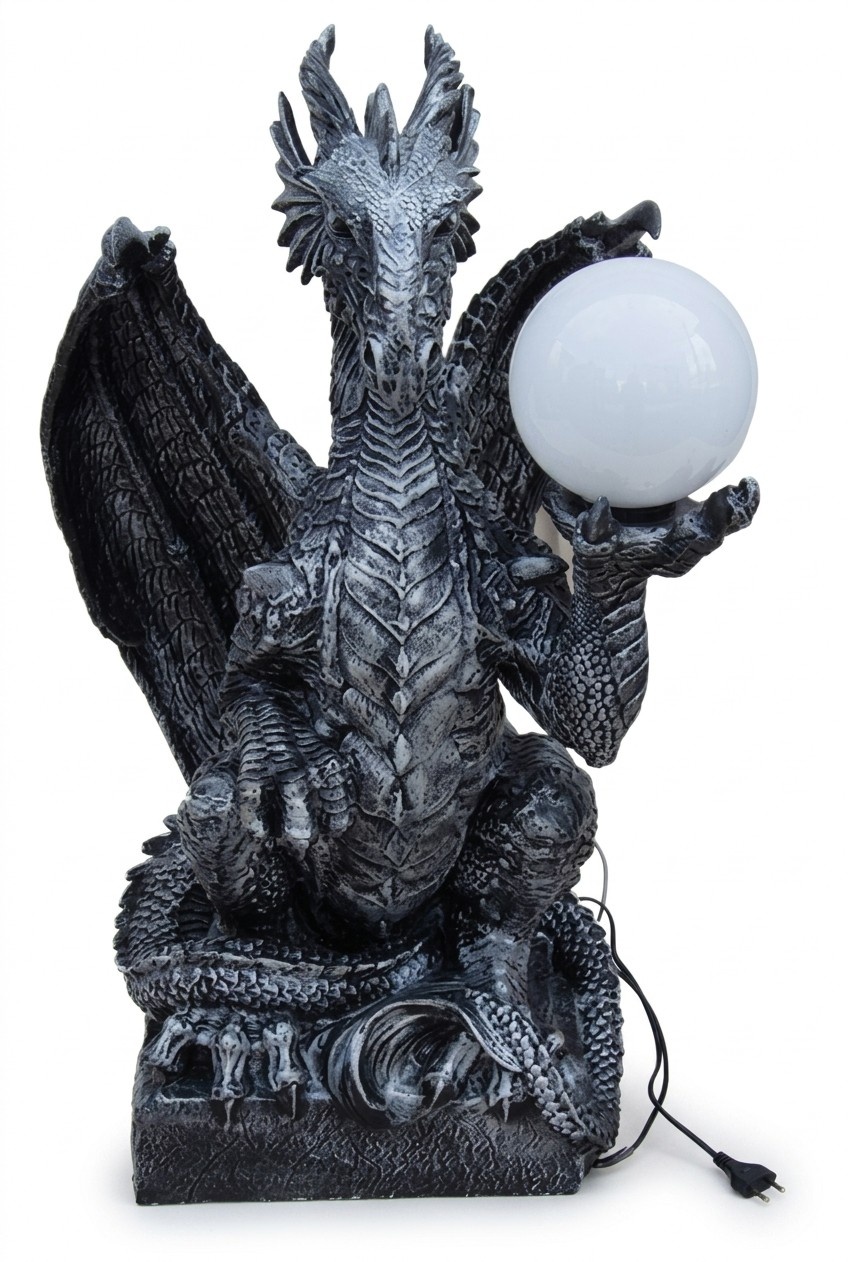 Tischleuchte Drachen Barock Lampen Tisch Leuchte Leuchten Lampen Figur