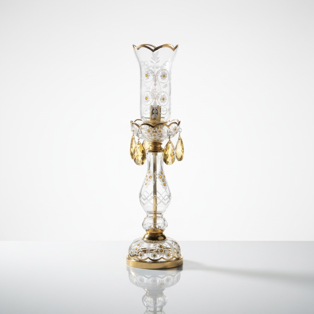 Tischleuchte Tisch Lampe Kronleuchte Kristall Antik Stil Leuchte Leuchten