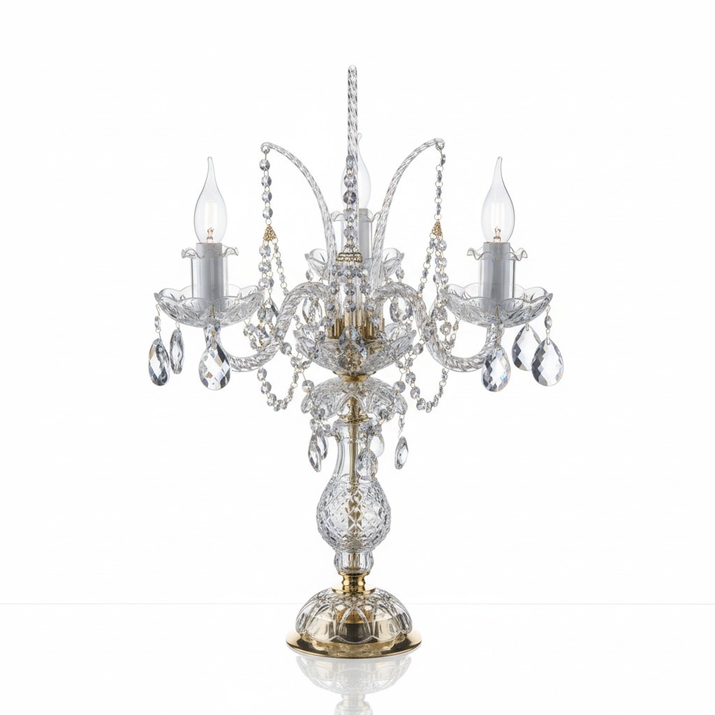 Tischleuchte Tisch Lampe Leuchten Kronleuchte Kristall Antik Stil Leuchte