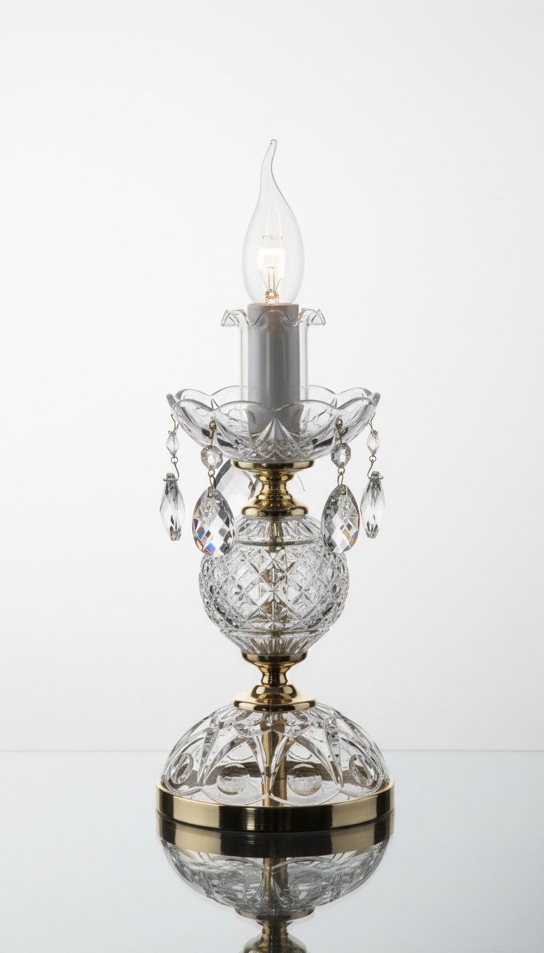 Tischleuchte Tisch Lampe Leuchten Kronleuchte Kristall Lampen Antik Stil
