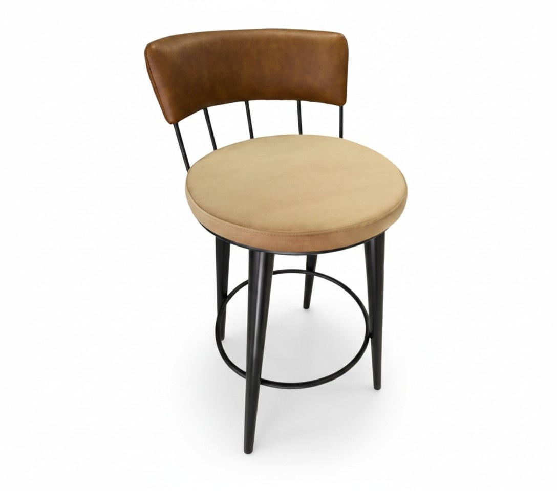 Tresenhocker Barhocker Tresen Stuhl Barstuhl aus Kustleder Rücklehne Hocker