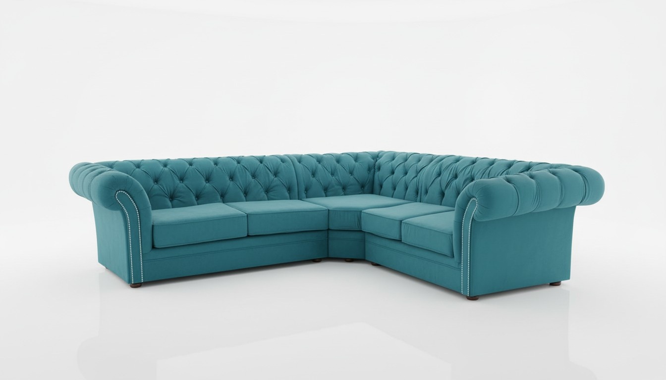 Turkis Chesterfield Ecksofa Sofa Couch Polster Eck Sofas Garnituren