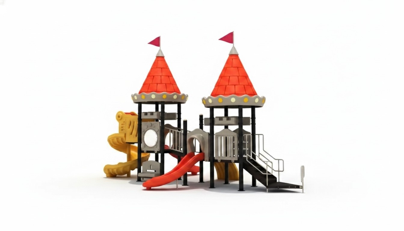 Turm Kinderbereich mit Rutschen Unterhaltung Outdoor Spielplatz Burg