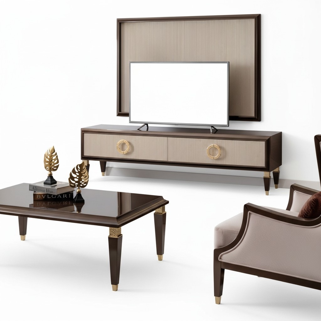 TV-Lowboard & Wandpaneel – stilvolles Wohnzimmer-Set