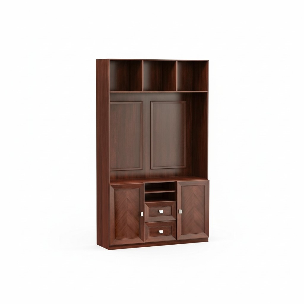 TV Schränke Fernseher Büro Wand Schrank Möbel Braun Wohnzimmer System