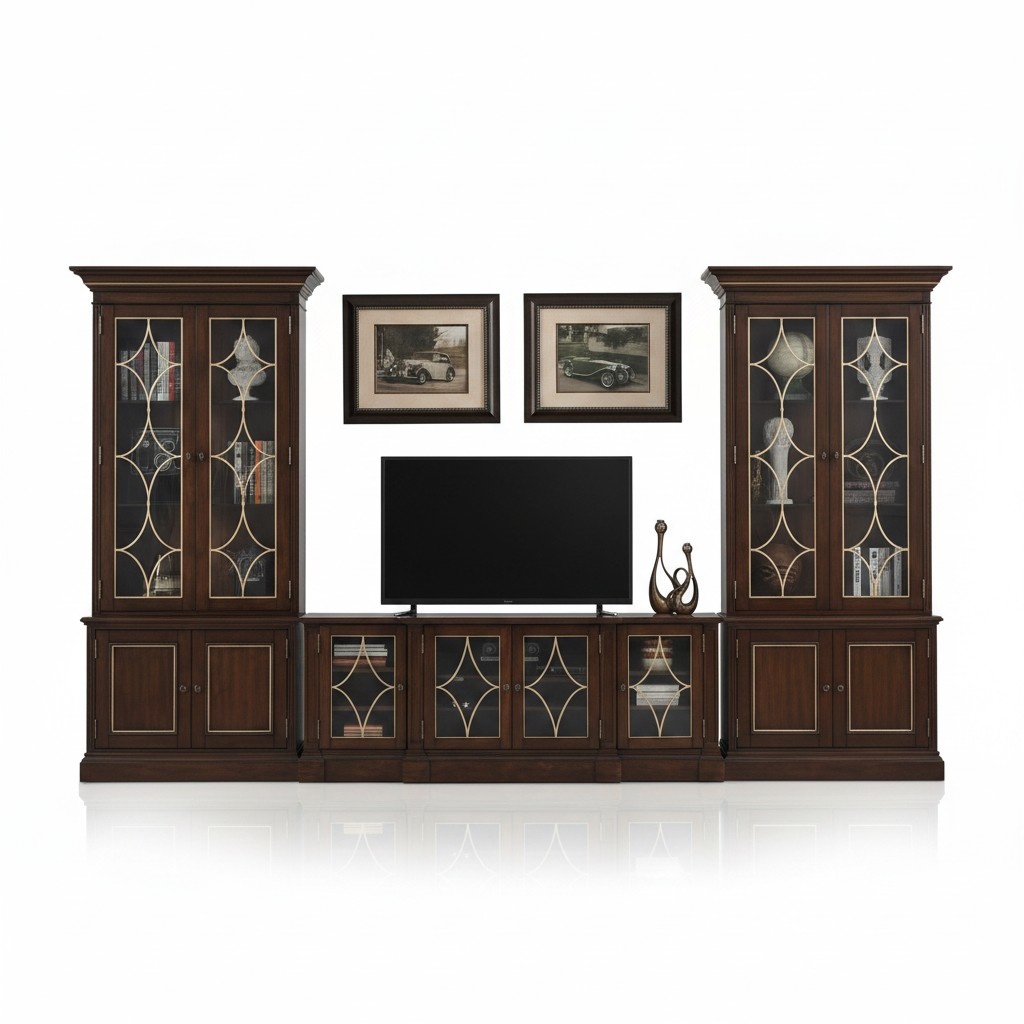 TV-Ständer 2x Vitrine Moderne Wohnwand Wohnzimmer Set Modern 3tlg