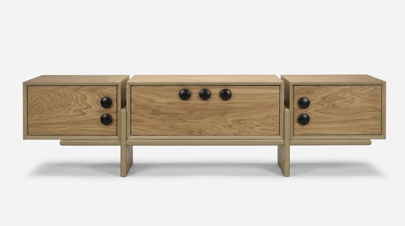 TV Ständer RTV Lowboard Braun Tisch Holz Modern Wohnzimmer Sideboard Neu