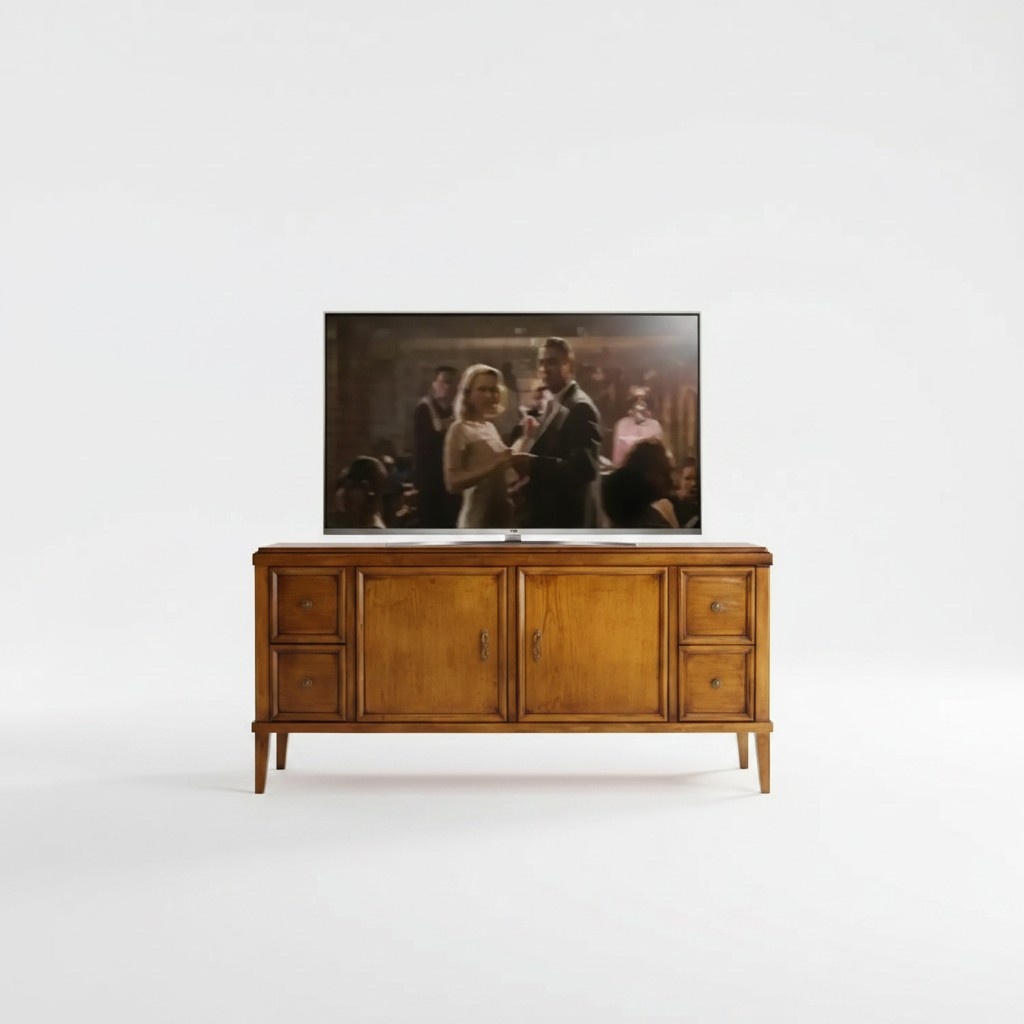 TV-Ständer Wohnzimmer Braun Möbel Holz Sideboard Stil Klassisch