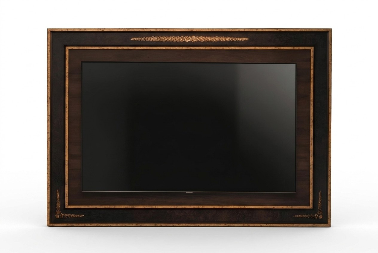 tv Wand Paneel Verkleidung Holz Barock Luxus rtv Wohnzimmerwand Fernseh Möbel