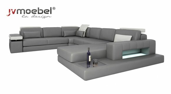Sofas Grau Neu Sofa U-Form Stoffsofa Couch Wohnlandschaft Design Modern Leder