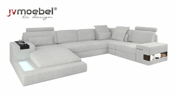 Ecksofa Wohnlandschaft Sofa Couch U Form Polster Couchen Textil Design Möbel Neu