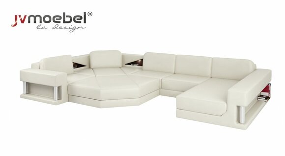 Ecksofa U-Form Couch Wohnlandschaft Sofa Couch Modern Design Sofa Textil Leder