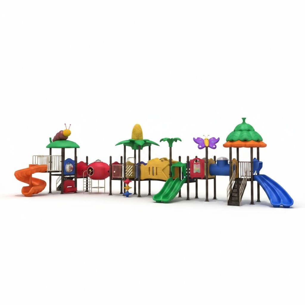 Unterhaltung für Kinder Spielplatz aus Kunststoff Spielturm mit Rutschen