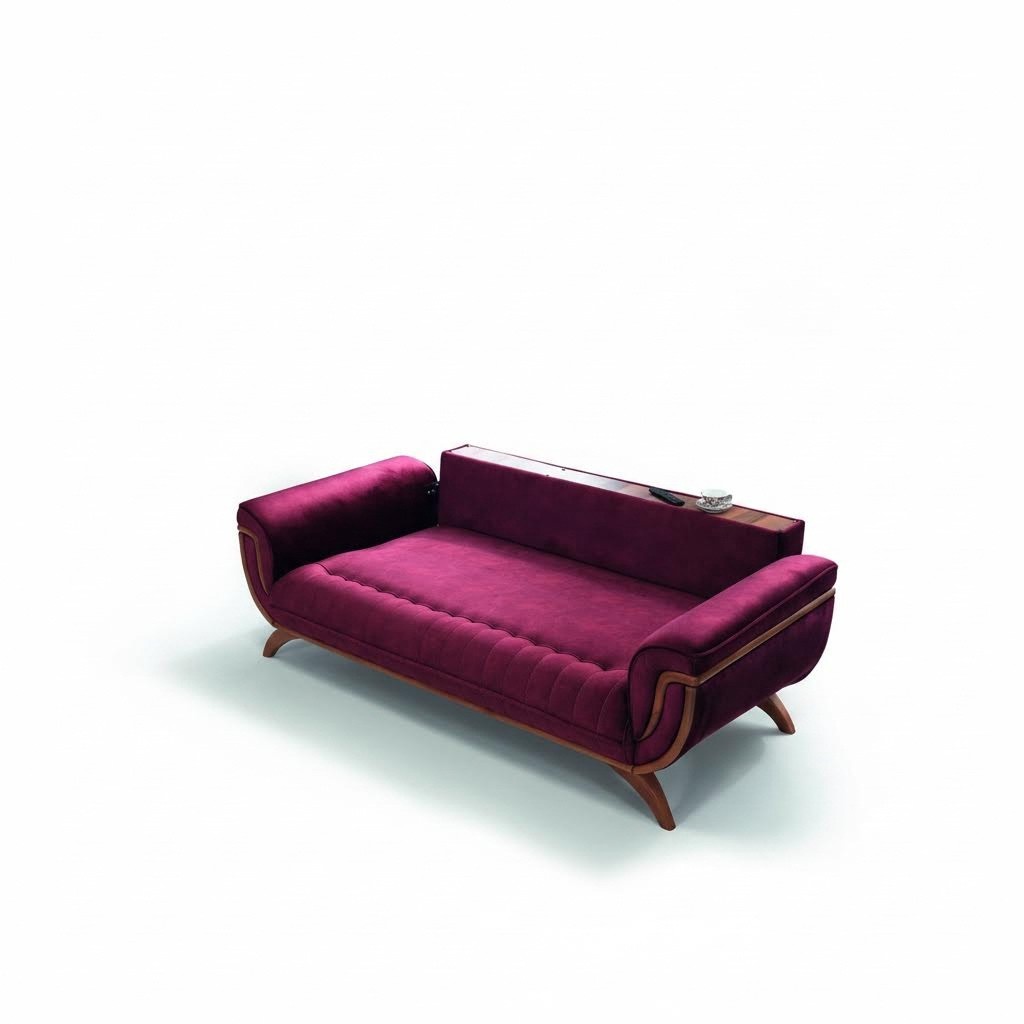 Verstellbare Couch mit Tisch Tiefe Sofa Big Schlaf Couchen Möbel 226cm