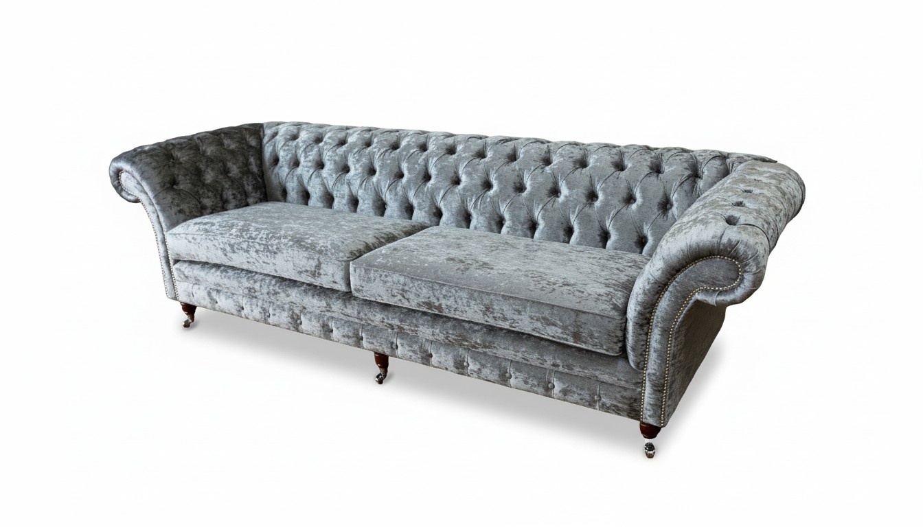 Viersitzer Sofa Sofas 4 Sitzer Chesterfield Wohnzimmer Stoff Design Sitz