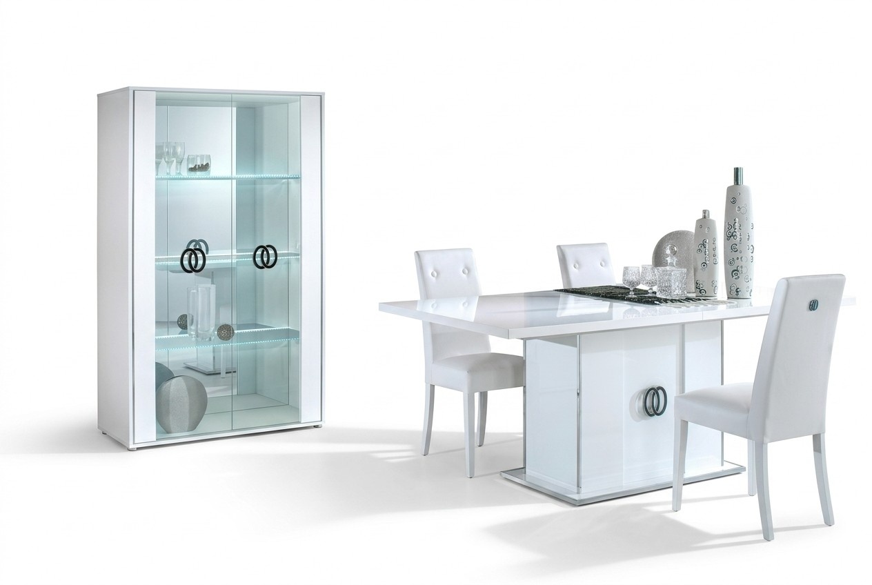 Vitrine 2-türiger Schrank Vitrinen für Wohnzimmerschrank Design Möbel Glas Neue Möbel