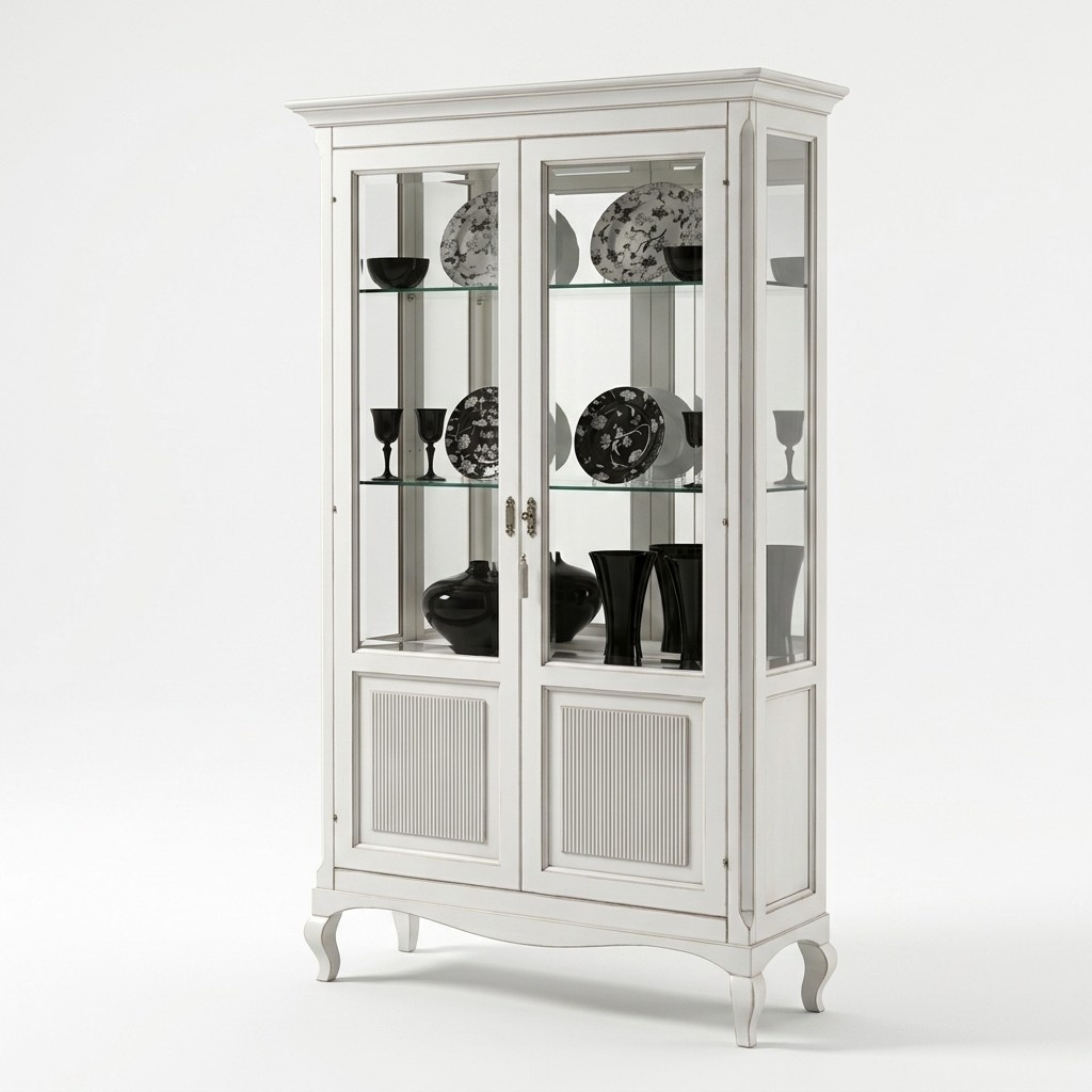 Vitrine Anrichte Vitrinen Luxus Glas Schrank Holz Design Möbel Italien